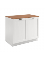 Balcão para pia de cozinha com duas portas na cor branco lavado com honey / coleção Alma	